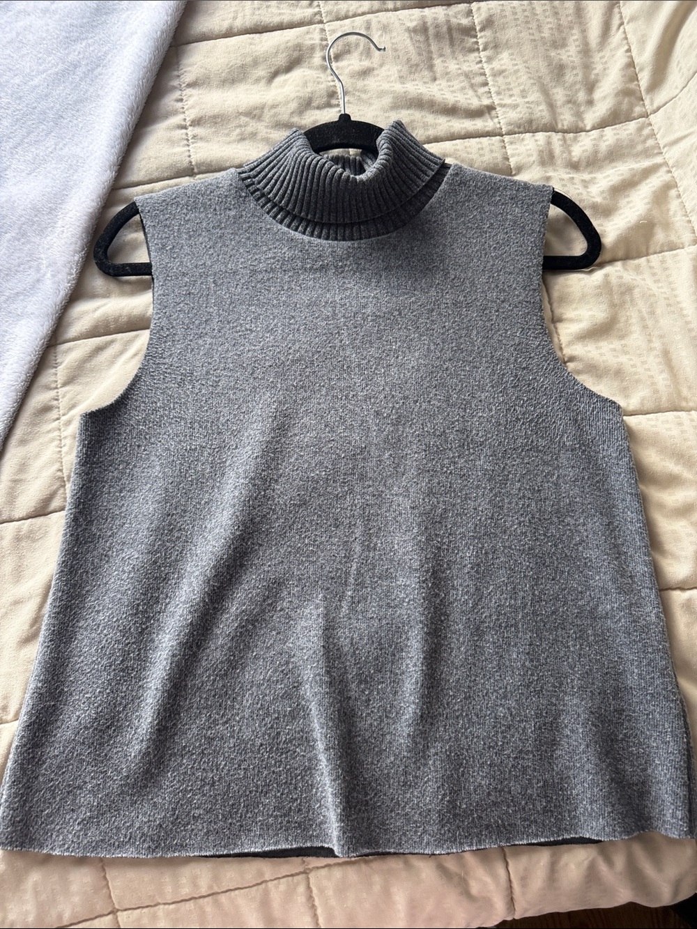 Zara Gray Ribbed Turtleneck Sweater